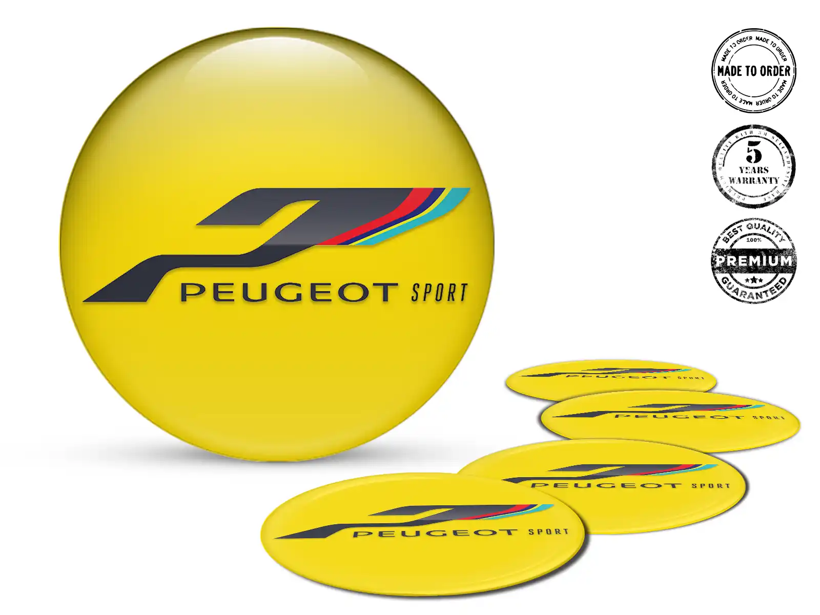 Peugeot Wheel Emblems Style High-Quality Dome Labels